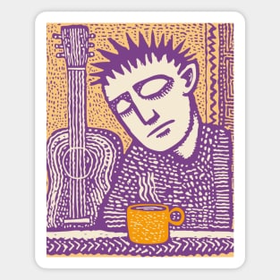 Melancholy Musician - The Guitar and Coffee Blues Magnet